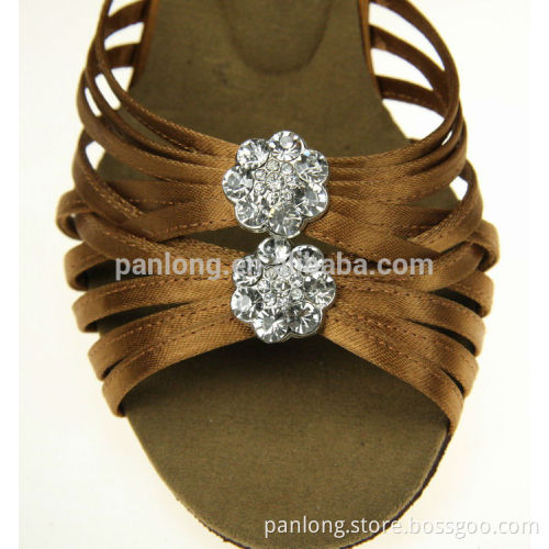 Nice Crystal Women Shoes, Fashion Latin Salsa Dance Shoes in Deep Tan